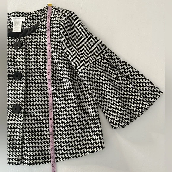 Vintage Houndstooth Stretch Blazer Sz PM - Picture 12 of 14